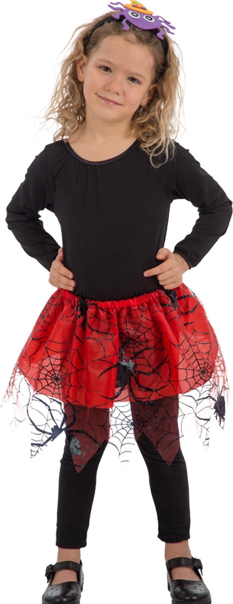 CARNIVAL TOYS - Rode tutu met zwarte spinnen voor meisjes - Accessoires > Rokken, Tutus